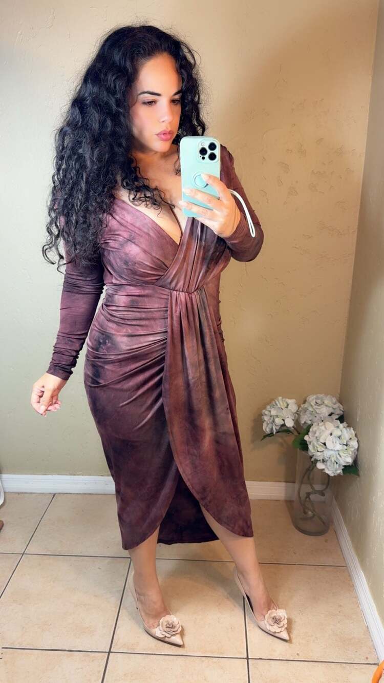 Miss Avenue Floral Semi Sheer Faux Wrap Maxi